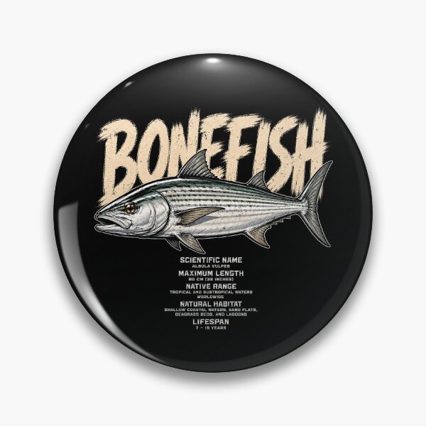 Item preview, Detailed bonefish illustration with scientific facts designed and sold by rafaeltto.