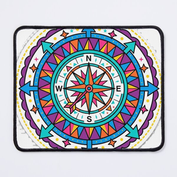 Item preview, Colorful Compass Mandala Sticker | Boho Nautical Sticker | Vibrant Vinyl Decal designed and sold by RoyArt0.