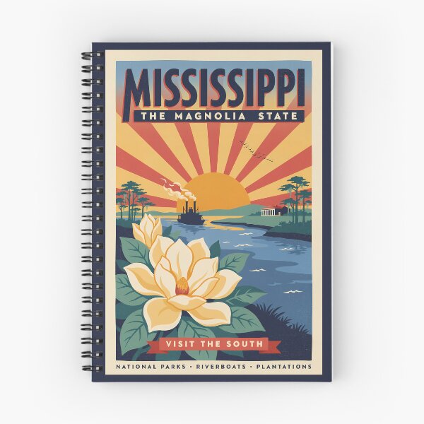 Item preview, Mississippi State Illustration Travel Art Vintage designed and sold by KrisSidDesigns.