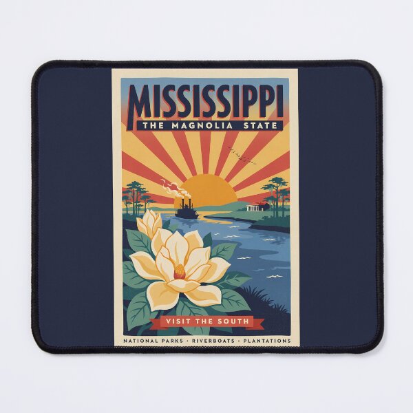 Item preview, Mississippi State Illustration Travel Art Vintage designed and sold by KrisSidDesigns.