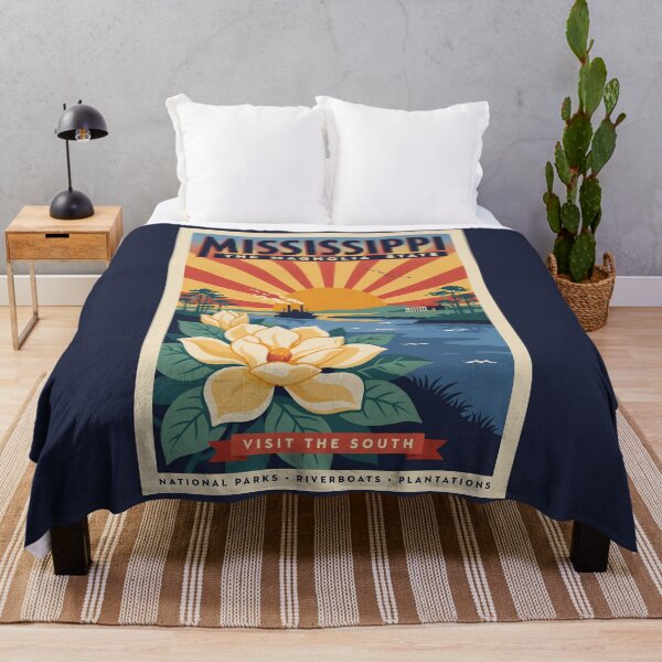 Item preview, Mississippi State Illustration Travel Art Vintage designed and sold by KrisSidDesigns.