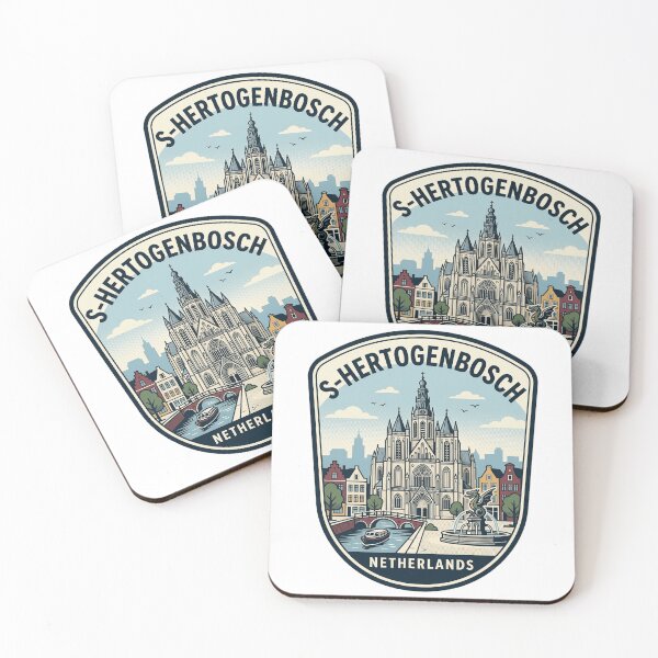 Item preview, 's-Hertogenbosch Netherlands Retro City Landmark Badge designed and sold by k3rstman1.