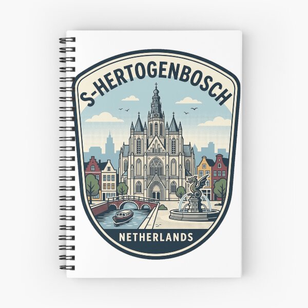 Item preview, 's-Hertogenbosch Netherlands Retro City Landmark Badge designed and sold by k3rstman1.