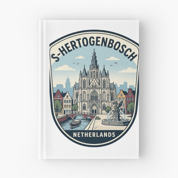 Item preview, 's-Hertogenbosch Netherlands Retro City Landmark Badge designed and sold by k3rstman1.