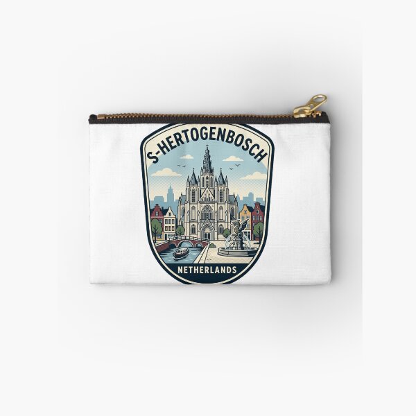 Item preview, 's-Hertogenbosch Netherlands Retro City Landmark Badge designed and sold by k3rstman1.