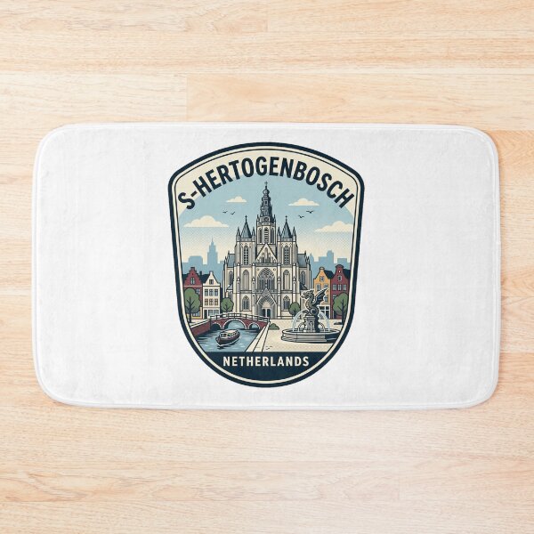 Item preview, 's-Hertogenbosch Netherlands Retro City Landmark Badge designed and sold by k3rstman1.