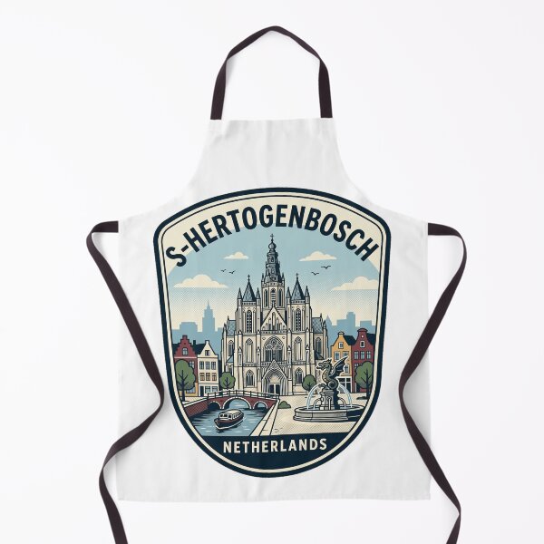 Item preview, 's-Hertogenbosch Netherlands Retro City Landmark Badge designed and sold by k3rstman1.