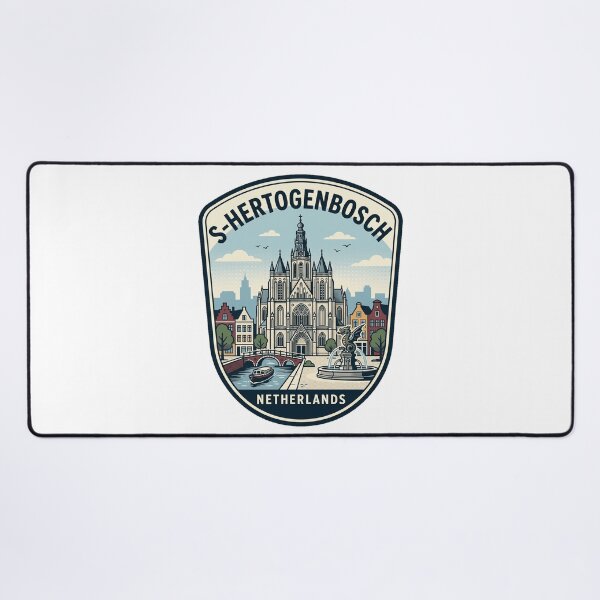 Item preview, 's-Hertogenbosch Netherlands Retro City Landmark Badge designed and sold by k3rstman1.