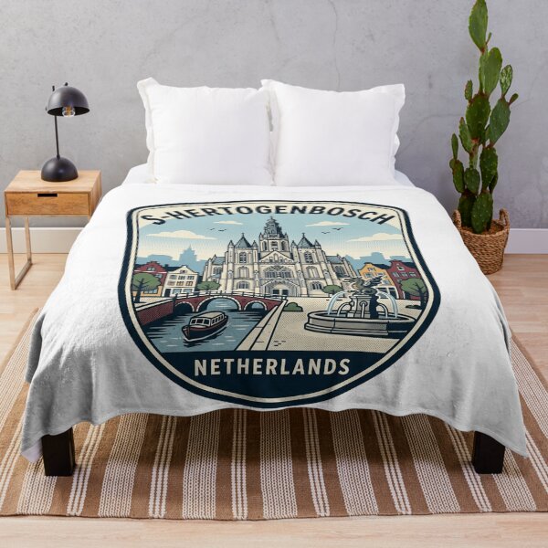 Item preview, 's-Hertogenbosch Netherlands Retro City Landmark Badge designed and sold by k3rstman1.
