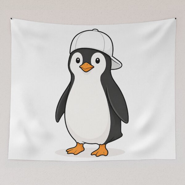 Artikelvorschau, Pepe the Penguin – Cute Penguin with White Cap entworfen und verkauft von LittleGinnyArt.