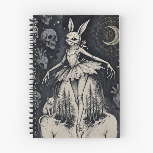 Item preview, Bunny Mask Ballerina Gothic Surreal Forest Heart Skulls Art designed and sold by LujziWorld.
