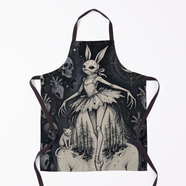 Item preview, Bunny Mask Ballerina Gothic Surreal Forest Heart Skulls Art designed and sold by LujziWorld.