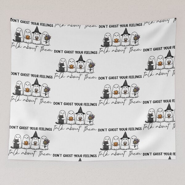 Item preview, Don't Ghost Your Feelings Ghosts Illustration designed and sold by cerima.