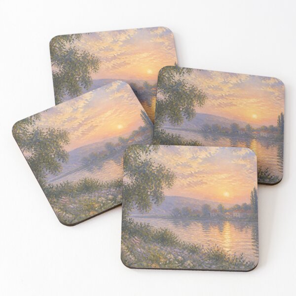Item preview, Impressionist Countryside Sunset | Fine Art Landscape Poster designed and sold by Wandered North.