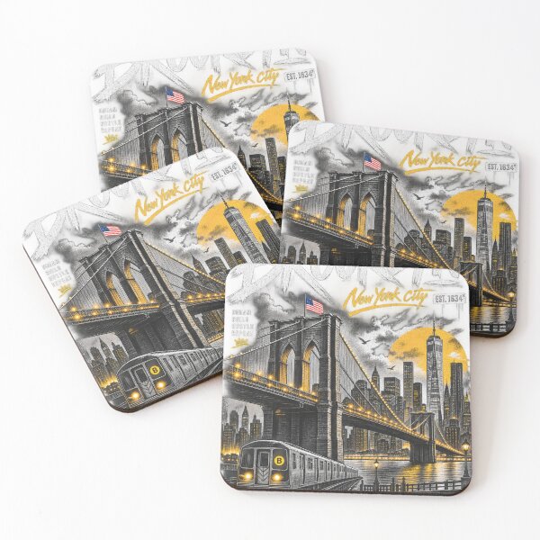 Item preview, Brooklyn Nights: Bridge, Subway & Skyline designed and sold by Debajit Kro.