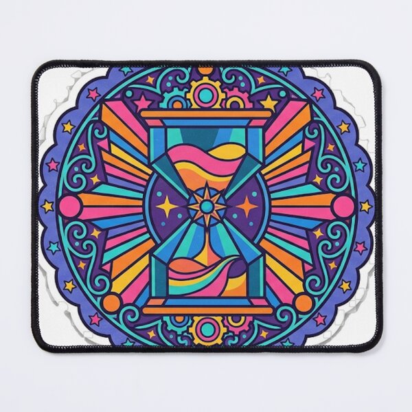 Item preview, Steampunk Hourglass Mandala Sticker | Colorful Time Sticker | Vibrant Vinyl Decal designed and sold by RoyArt0.