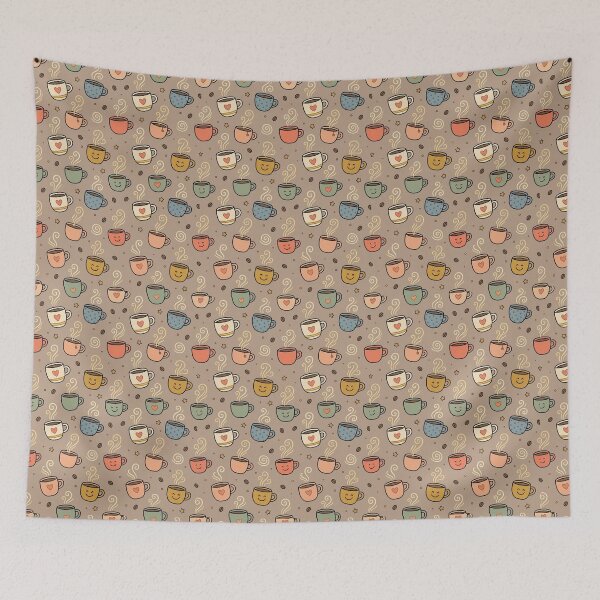 Item preview, Cute Coffee Cups Seamless Pastel Pattern designed and sold by StickVerse by Owais.