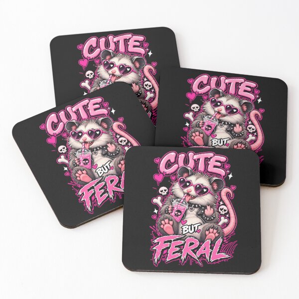Item preview, Funny Animal - Cute But Feral Possum Pink Heart Sunglasses Punk Goth designed and sold by Rtcraftani.
