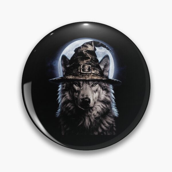 Item preview, Halloween Wolf Wearing a Mysterious Witch Hat – Gothic Dark Fantasy Magical  designed and sold by SOUFIANE1991.