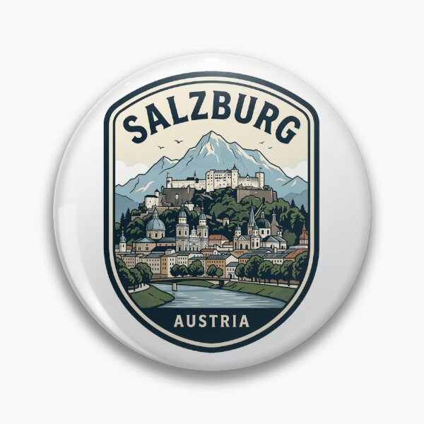 Item preview, Vintage Salzburg Austria Travel Badge Mountain Landscape designed and sold by k3rstman1.