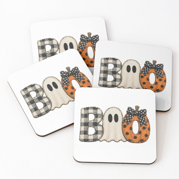 Item preview, Boo Halloween Ghost Pumpkin - Cute Rustic Fall Buffalo Plaid Polka Dot Spooky designed and sold by LandFinStudio.