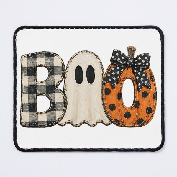 Item preview, Boo Halloween Ghost Pumpkin - Cute Rustic Fall Buffalo Plaid Polka Dot Spooky designed and sold by LandFinStudio.