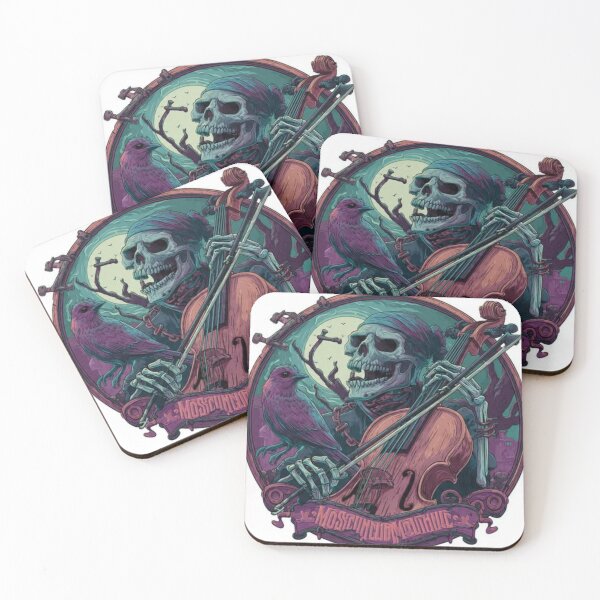 Item preview, Skeleton Cello Player & Purple Bird Graphic Art – Gothic Musical Horror designed and sold by TOCOCLAWS.