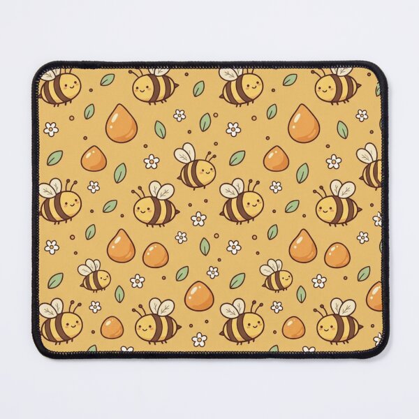 Item preview, Cute Bees And Honey Seamless Pastel Pattern designed and sold by StickVerse by Owais.