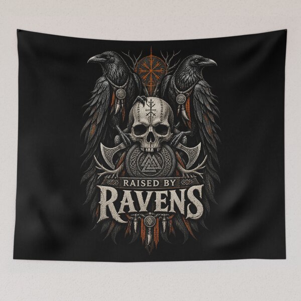 Item preview, RAISED BY RAVENS — Viking Norse Mythology Raven Design designed and sold by R3X .