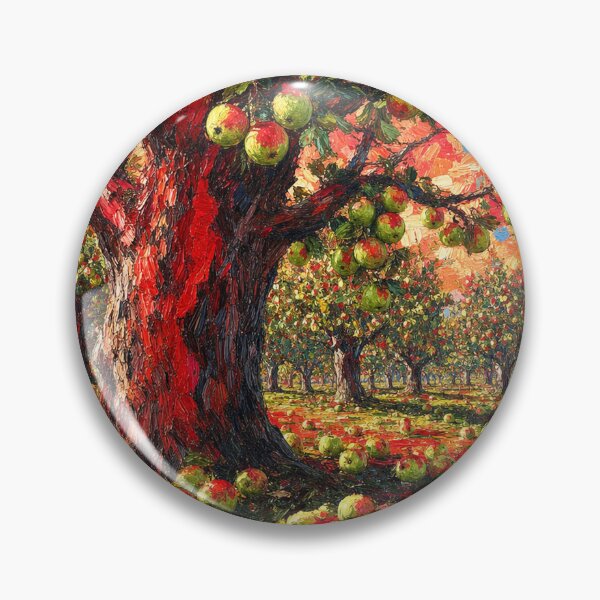 Item preview, Abundance in the Apple Orchard: Autumn Harvest Impasto Oil Painting Art designed and sold by chihuahuashower.