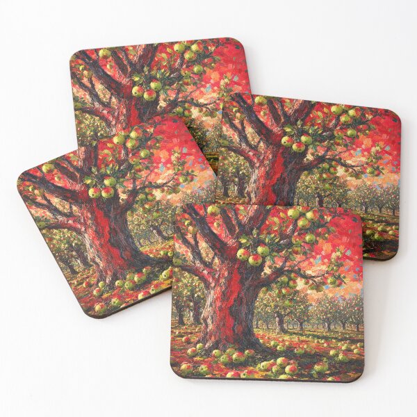Item preview, Abundance in the Apple Orchard: Autumn Harvest Impasto Oil Painting Art designed and sold by chihuahuashower.