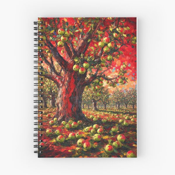 Item preview, Abundance in the Apple Orchard: Autumn Harvest Impasto Oil Painting Art designed and sold by chihuahuashower.