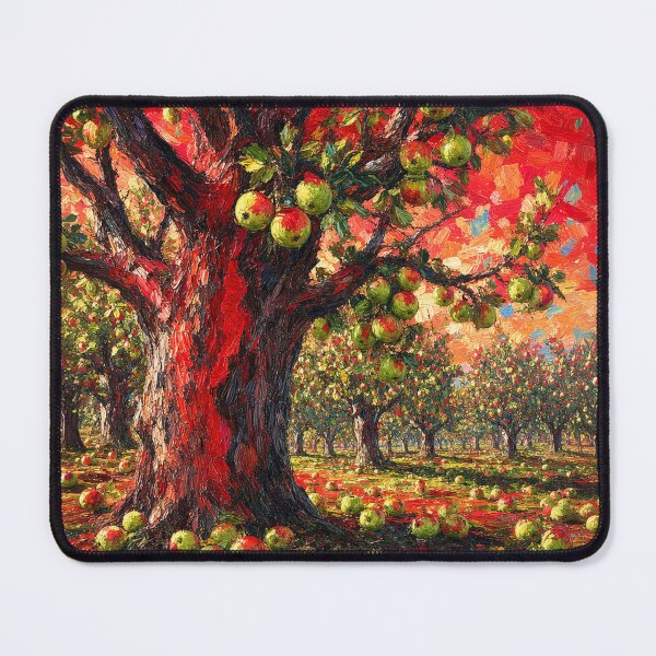 Item preview, Abundance in the Apple Orchard: Autumn Harvest Impasto Oil Painting Art designed and sold by chihuahuashower.