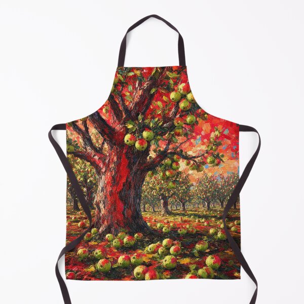 Item preview, Abundance in the Apple Orchard: Autumn Harvest Impasto Oil Painting Art designed and sold by chihuahuashower.