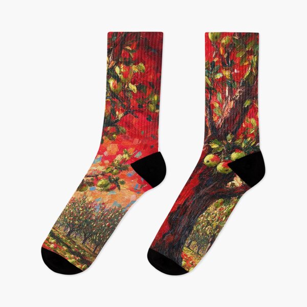 Item preview, Abundance in the Apple Orchard: Autumn Harvest Impasto Oil Painting Art designed and sold by chihuahuashower.