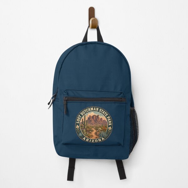 Artikelvorschau, Illustration zum Lost Dutchman State Park in Arizona – Reisekunst-Abzeichen entworfen und verkauft von KrisSidDesigns.