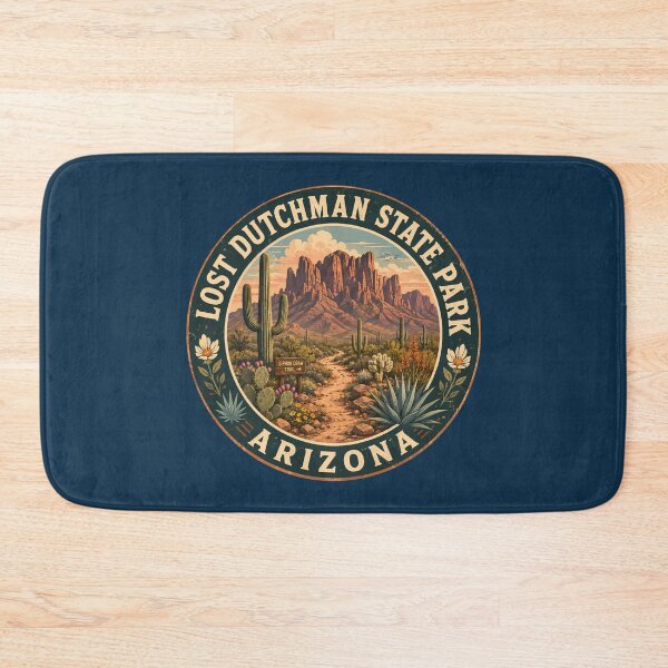 Item preview, Lost Dutchman State Park Arizona Illustration Travel Art Badge designed and sold by KrisSidDesigns.