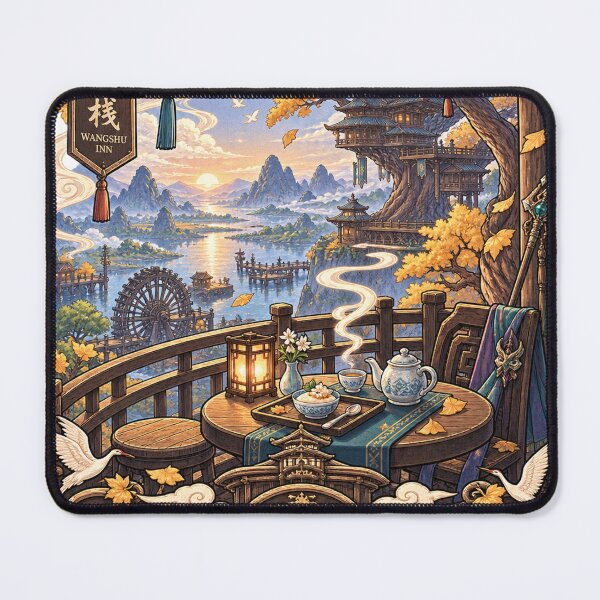 Item preview, Cozy Mountain Inn Balcony Fantasy Illustration designed and sold by NzrProcreate.