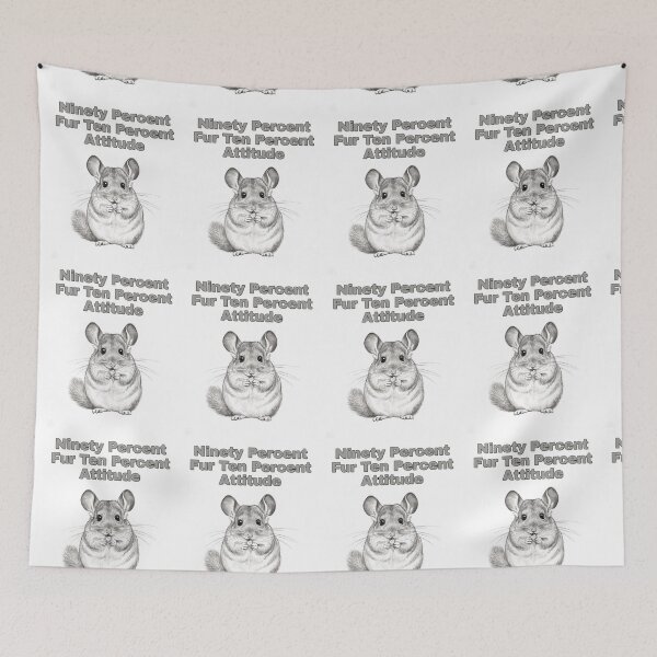 Item preview, Sassy Fluffy Chinchilla Attitude Pencil Sketch designed and sold by NatureUnleashed.