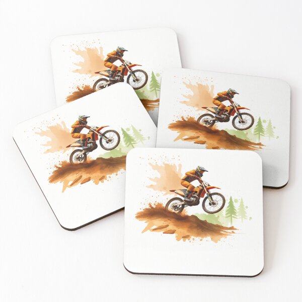 Item preview, Hard Enduro Motocross Jumping Action Watercolor Graphic Illustration Design designed and sold by RevUpDesign.