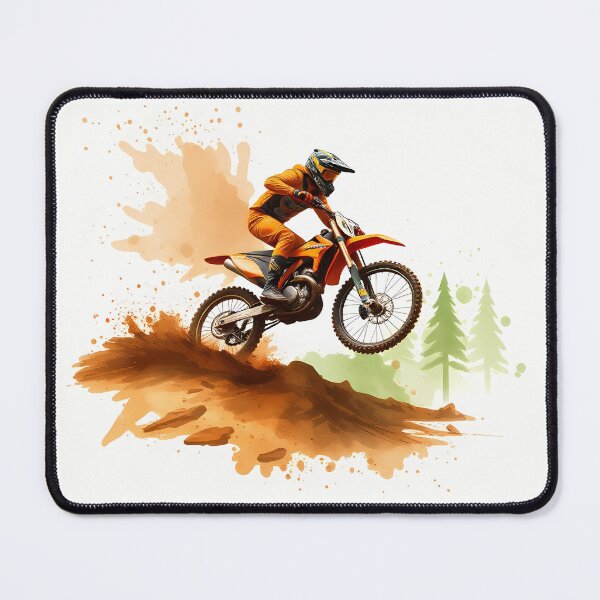 Item preview, Hard Enduro Motocross Jumping Action Watercolor Graphic Illustration Design designed and sold by RevUpDesign.