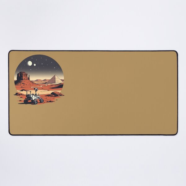 Item preview, Mars Rover and Ancient Pyramid – Retro Sci-Fi Mars Exploration designed and sold by SilentPowerArt.