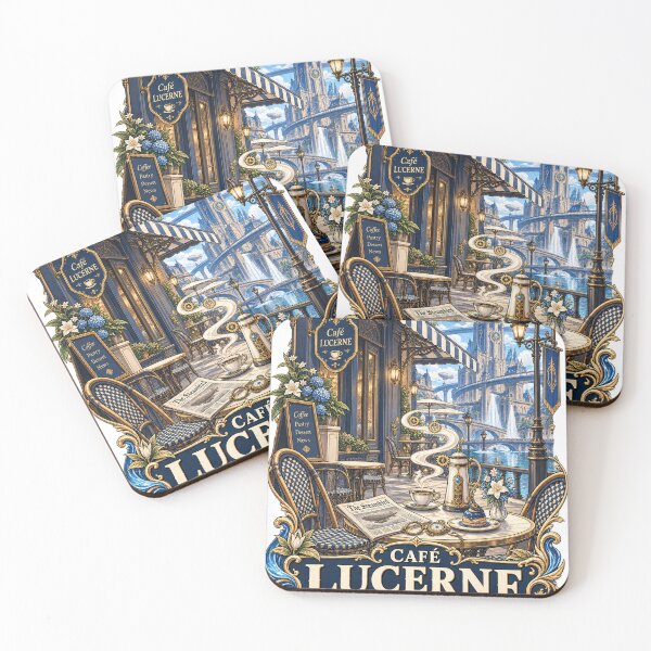 Item preview, Elegant Steampunk European Waterfront Café Illustration designed and sold by NzrProcreate.