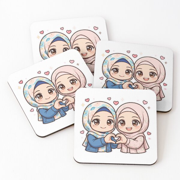 Item preview, Cute Muslim Best Friends designed and sold by GoldenSparkleShop.
