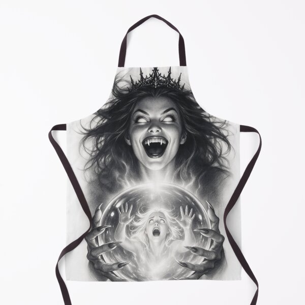Item preview, Vampire Princess Crystal Ball – Black & White Gothic Ghost Sketch designed and sold by ShadeScapeArt.