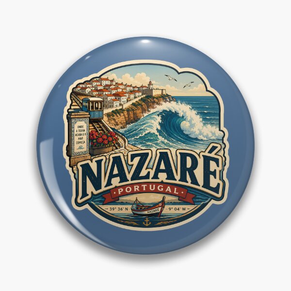 Item preview, Nazaré Portugal Vintage Surf & Lighthouse Big Wave Atlantic Coast designed and sold by LittleArij.