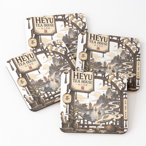 Item preview, Vintage Asian Tea House Mountain Scene designed and sold by NzrProcreate.