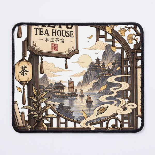 Item preview, Vintage Asian Tea House Mountain Scene designed and sold by NzrProcreate.