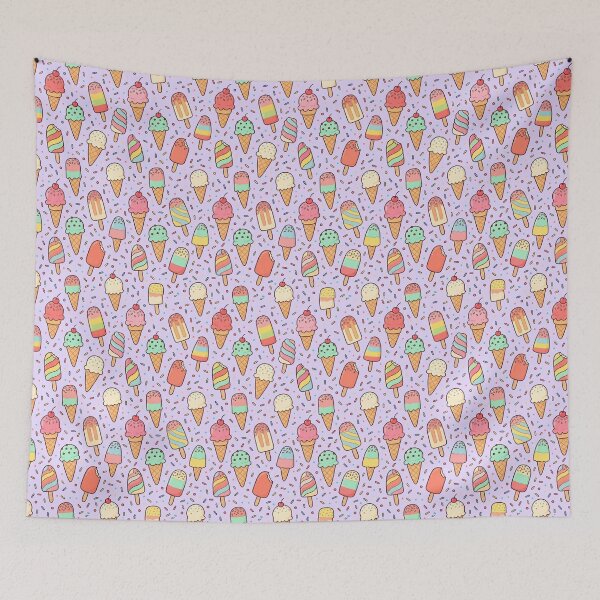 Item preview, Cute Ice Cream And Popsicles Seamless Pastel Pattern designed and sold by StickVerse by Owais.