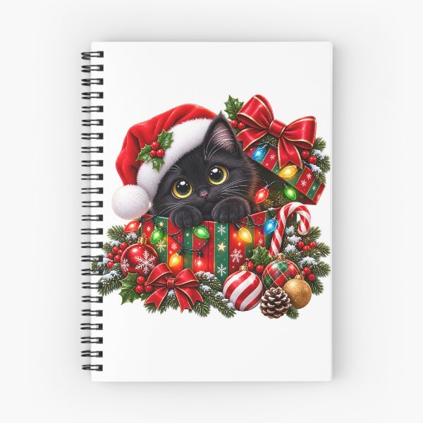 Item preview, Cute Black Cat Christmas Gift Holiday Design designed and sold by TinyWeird.